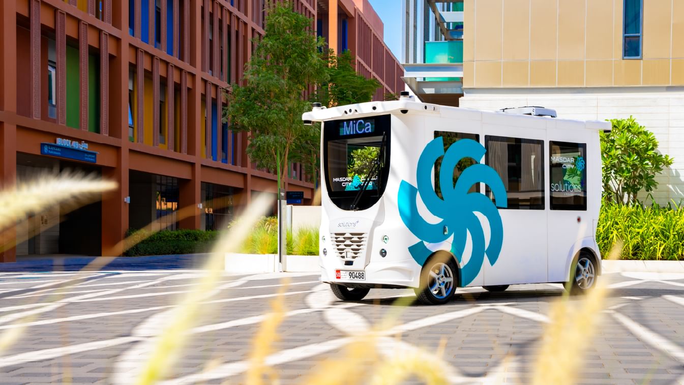Autonomous buses developed by Mubadala-owned Solutions+ started tests in a geofenced zone at Abu Dhabi’s Masdar City. (WAM)